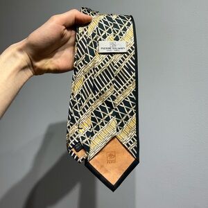 Balmain Silk Tie 9 cm / 3.5 inch Gold graphics with frame